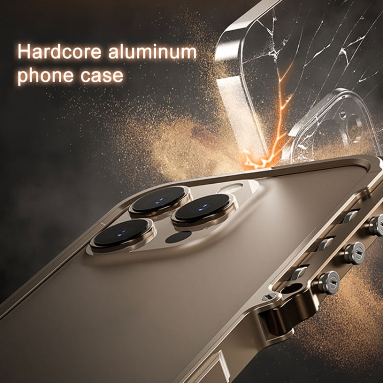 For iPhone 16 Pro Mechanical Armor Creative Metal Frame Aluminum Alloy Phone Case(Black) - iPhone 16 Pro Cases by buy2fix | Online Shopping UK | buy2fix