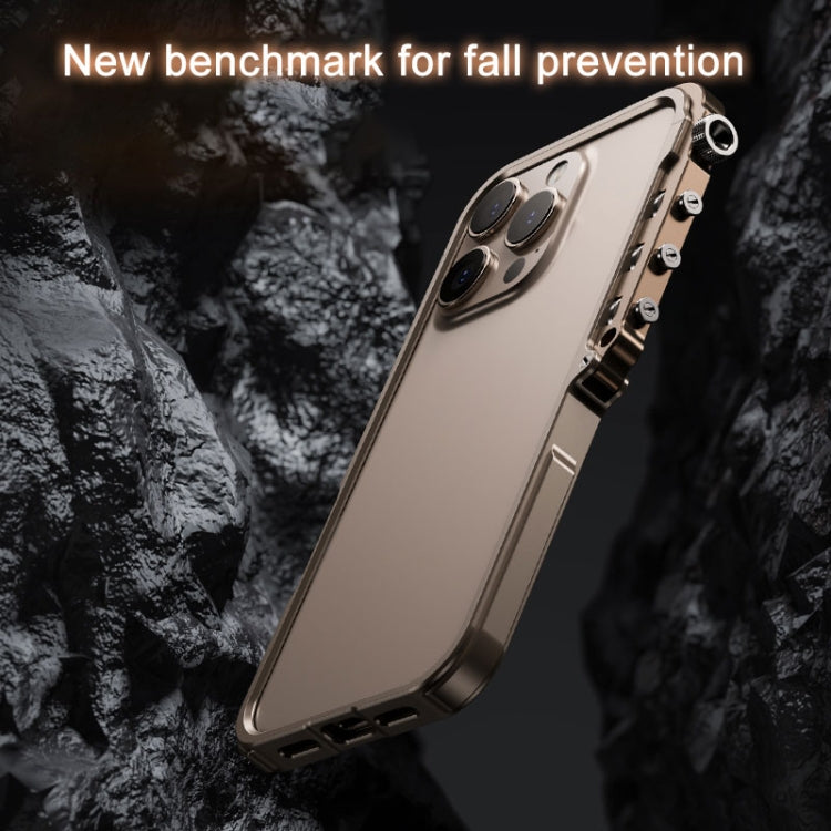 For iPhone 16 Pro Mechanical Armor Creative Metal Frame Aluminum Alloy Phone Case(Black) - iPhone 16 Pro Cases by buy2fix | Online Shopping UK | buy2fix
