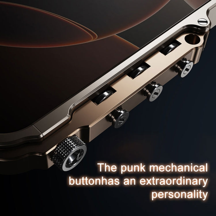 For iPhone 15 Mechanical Armor Creative Metal Frame Aluminum Alloy Phone Case(Gold) - iPhone 15 Cases by buy2fix | Online Shopping UK | buy2fix