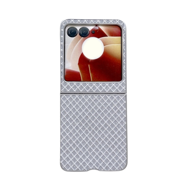 For Motorola Razr 50 Ultra Sparkling Diamond Rhombus PC Phone Case(Silver) by buy2fix
