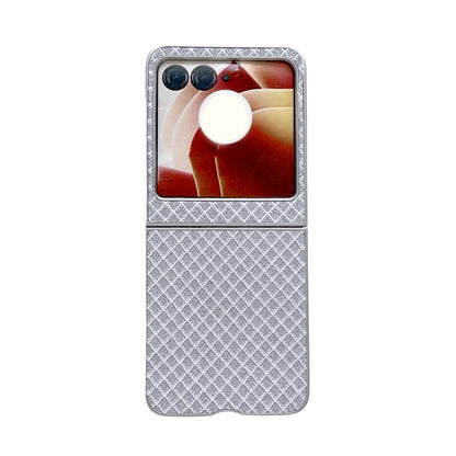 For Motorola Razr 50 Ultra Sparkling Diamond Rhombus PC Phone Case(Silver) by buy2fix