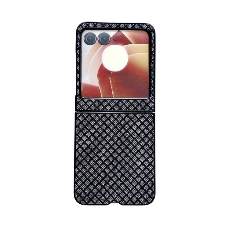 For Motorola Razr 50 Ultra Sparkling Diamond Rhombus PC Phone Case(Black) by buy2fix