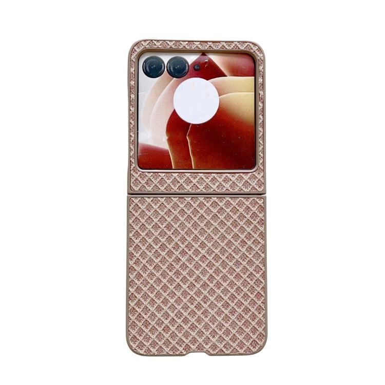 For Motorola Razr 50 Sparkling Diamond Rhombus PC Phone Case(Gold) by buy2fix