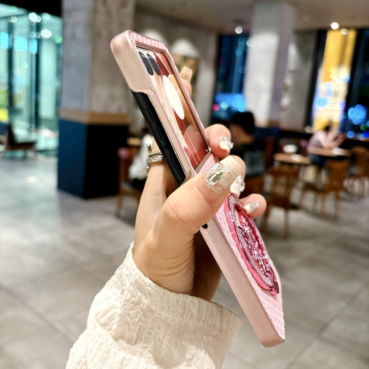 For Motorola Razr 50 Sparkling Diamond Rhombus PC Phone Case with Holder(Purple) by buy2fix