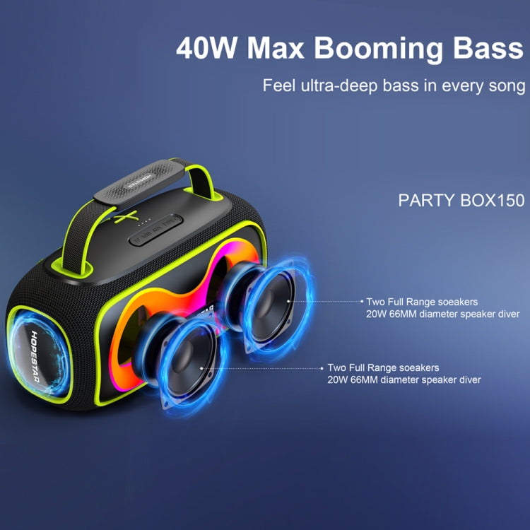 HOPESTAR Party Box 150 40W Outdoor Portable IPX5 Waterproof Bluetooth Speaker(Black) - Waterproof Speaker by HOPESTAR | Online Shopping UK | buy2fix
