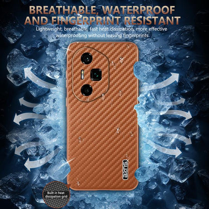 For Honor 300 Ultra AZNS Electroplated Edge Carbon Fiber Texture Phone Case(Black) by AZNS