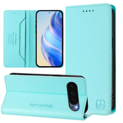 For Google Pixel 10 / 10 Pro 5G Global RC01 Dual-Folded Magnetic Suction RFID Leather Phone Case(Mint Green) - Google Cases by buy2fix | Online Shopping UK | buy2fix