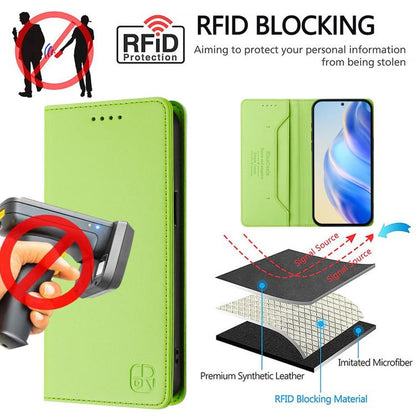 For Google Pixel 10 / 10 Pro 5G Global RC01 Dual-Folded Magnetic Suction RFID Leather Phone Case(Grass Green) - Google Cases by buy2fix | Online Shopping UK | buy2fix