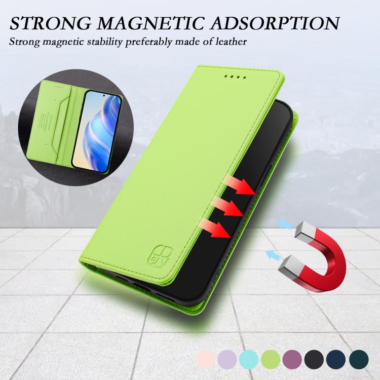 For Google Pixel 10 / 10 Pro 5G Global RC01 Dual-Folded Magnetic Suction RFID Leather Phone Case(Grass Green) - Google Cases by buy2fix | Online Shopping UK | buy2fix