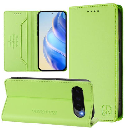 For Google Pixel 10 Pro XL RC01 Dual-Folded Magnetic Suction RFID Leather Phone Case(Grass Green) - Google Cases by buy2fix | Online Shopping UK | buy2fix