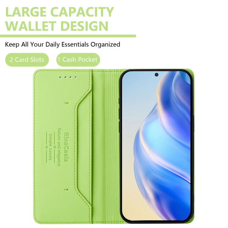 For Google Pixel 10 Pro XL RC01 Dual-Folded Magnetic Suction RFID Leather Phone Case(Grass Green) - Google Cases by buy2fix | Online Shopping UK | buy2fix