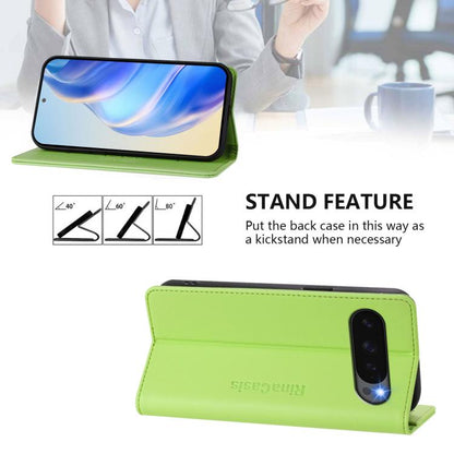 For Google Pixel 10 Pro XL RC01 Dual-Folded Magnetic Suction RFID Leather Phone Case(Grass Green) - Google Cases by buy2fix | Online Shopping UK | buy2fix