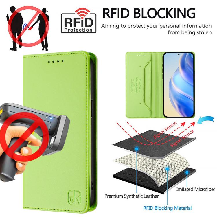 For Google Pixel 10 Pro XL RC01 Dual-Folded Magnetic Suction RFID Leather Phone Case(Grass Green) - Google Cases by buy2fix | Online Shopping UK | buy2fix