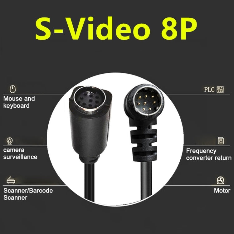 Curved mini DIN 8 Pin TV Audio Adapter Cable S-Video TV Box Cable, Length:0.5m(Black) - Cables by buy2fix | Online Shopping UK | buy2fix