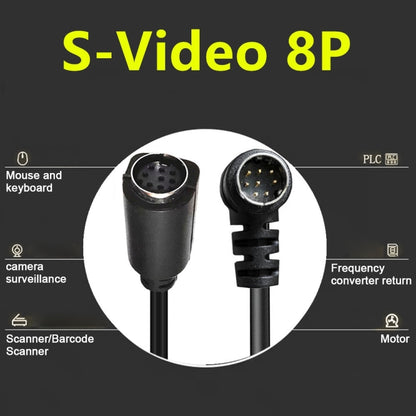 Curved mini DIN 8 Pin TV Audio Adapter Cable S-Video TV Box Cable, Length:0.5m(Black) - Cables by buy2fix | Online Shopping UK | buy2fix