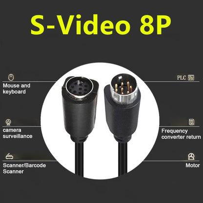 90 Degree mini DIN 8 Pin TV Audio Adapter Cable S-Video TV Box Cable, Length:0.5m(Black) - Cables by buy2fix | Online Shopping UK | buy2fix