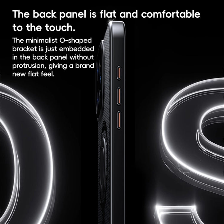 For iPhone 16 Pro Carbon Fiber MagSafe Phone Case with 360 Degree Rotating Holder(Black Grey) - iPhone 16 Pro Cases by buy2fix | Online Shopping UK | buy2fix