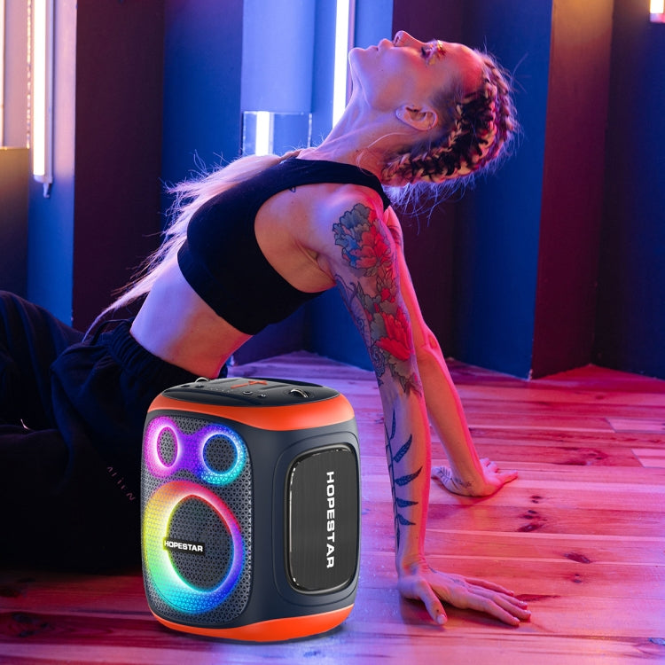 HOPESTAR PARTY130 Outdoor Dual Mic Long Endurance Bluetooth Speaker(Black) - Waterproof Speaker by HOPESTAR | Online Shopping UK | buy2fix