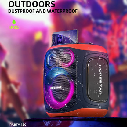 HOPESTAR PARTY130 Outdoor Dual Mic Long Endurance Bluetooth Speaker(Blue) - Waterproof Speaker by HOPESTAR | Online Shopping UK | buy2fix