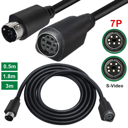 Mini DIN 7 Pin Core Audio / Video Cable, Length:3m(Male to Female Straight) - Cables by buy2fix | Online Shopping UK | buy2fix