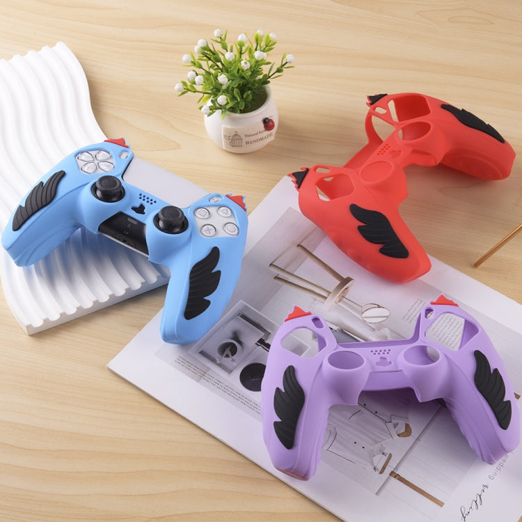 For Sony PS5 Flame Silicone Gamepad Protective Case(Purple) - Cases by buy2fix | Online Shopping UK | buy2fix