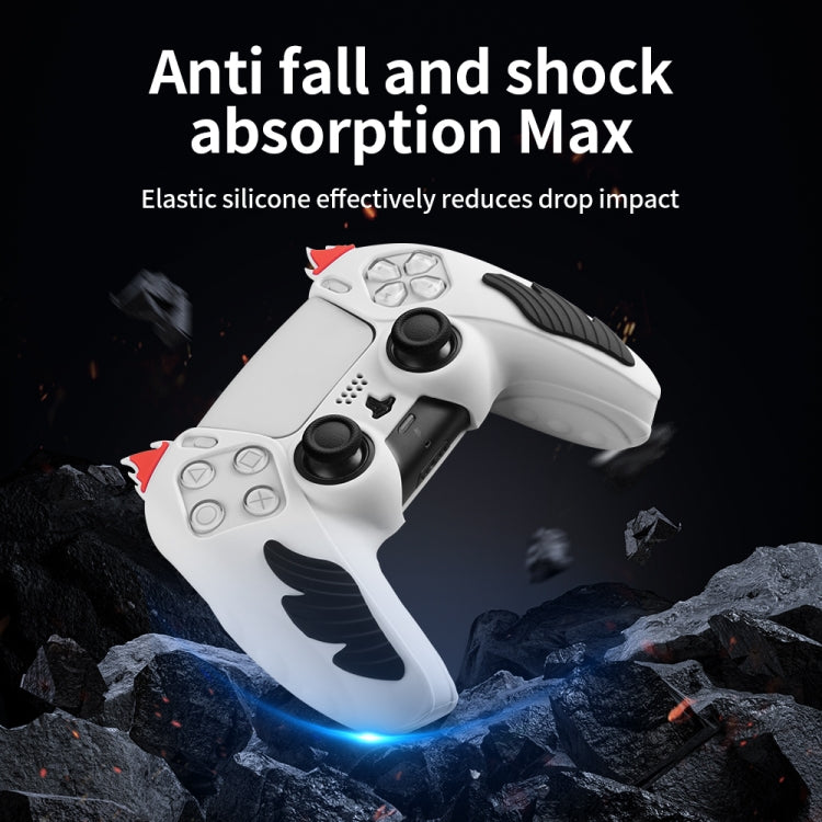 For Sony PS5 Flame Silicone Gamepad Protective Case(Red) - Cases by buy2fix | Online Shopping UK | buy2fix