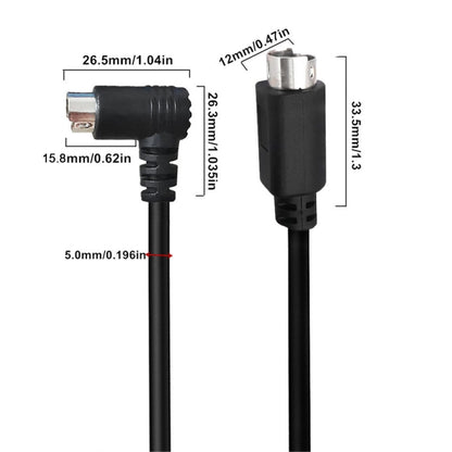 Mini DIN 6 Pin Core Extension Cable, Length:1.8m(Male Elbow to Male Straight) - Cables by buy2fix | Online Shopping UK | buy2fix