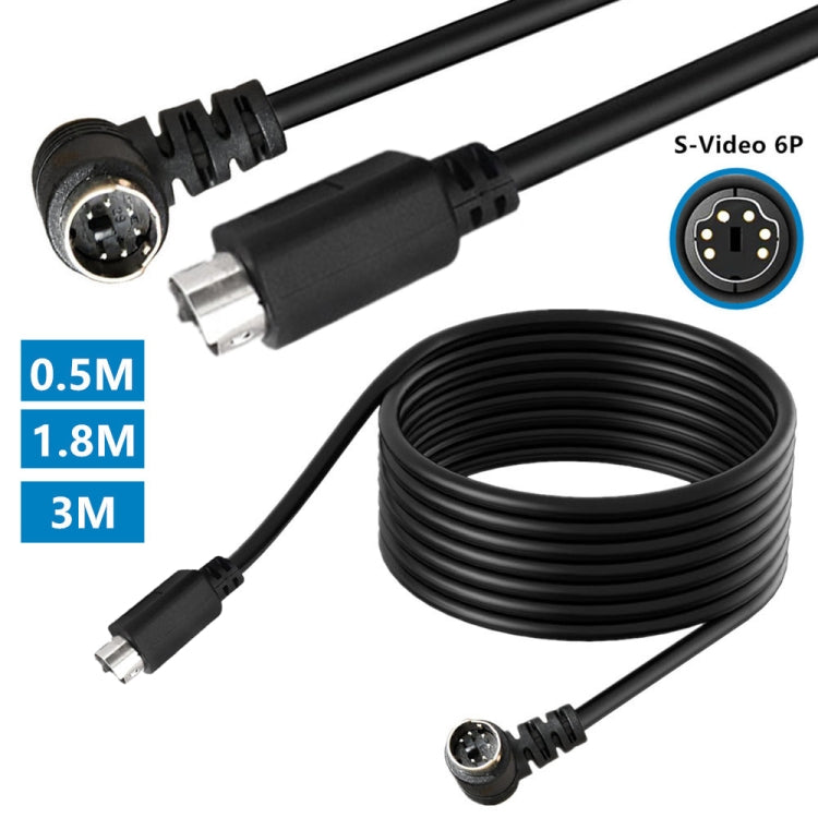Mini DIN 6 Pin Core Extension Cable, Length:1.8m(Male Elbow to Male Straight) - Cables by buy2fix | Online Shopping UK | buy2fix
