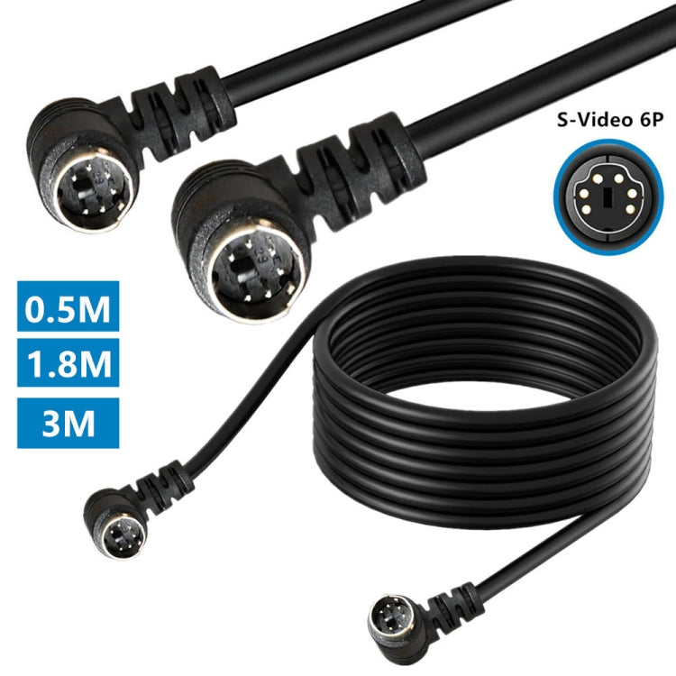 Mini DIN 6 Pin Core Extension Cable, Length:3m(Male to Male Elbow) - Cables by buy2fix | Online Shopping UK | buy2fix