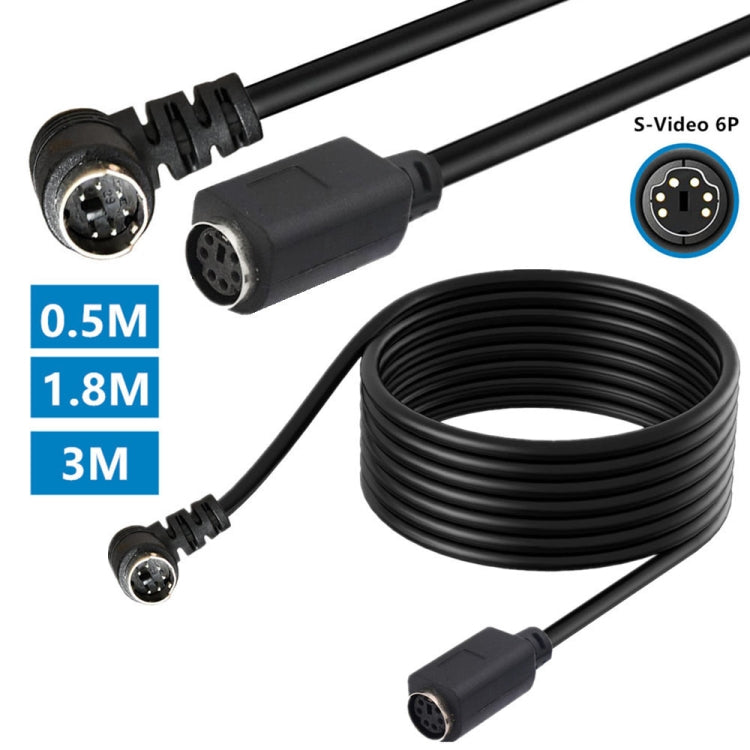 Mini DIN 6 Pin Core Extension Cable, Length:3m(Male to Female Elbow) - Cables by buy2fix | Online Shopping UK | buy2fix