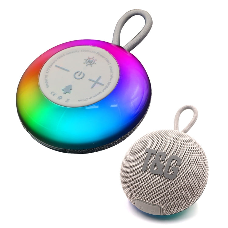T&G TG-422 TWS Outdoor IPX6 Portable Wireless Bluetooth Speaker with RGB Light(Grey) - Mini Speaker by T&G | Online Shopping UK | buy2fix