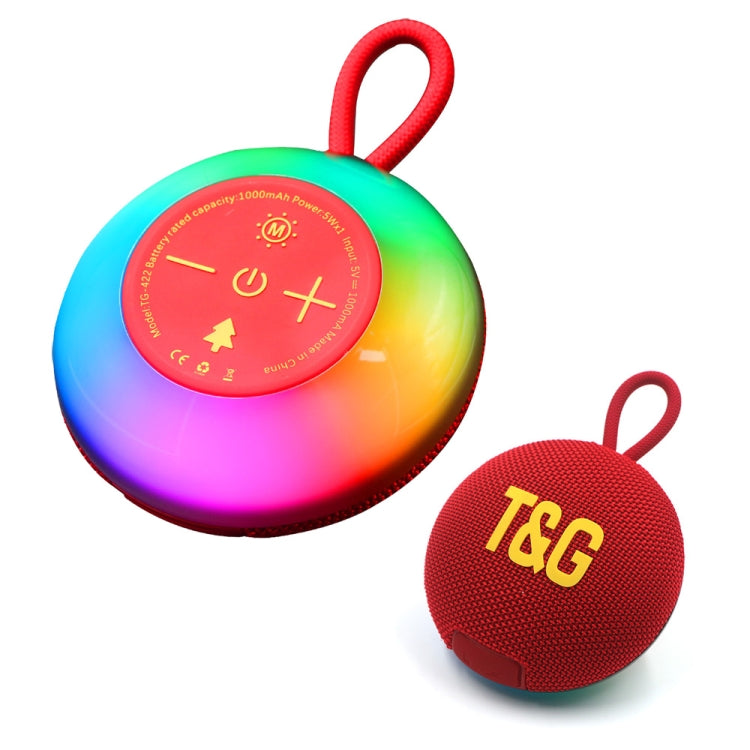 T&G TG-422 TWS Outdoor IPX6 Portable Wireless Bluetooth Speaker with RGB Light(Red) - Mini Speaker by T&G | Online Shopping UK | buy2fix