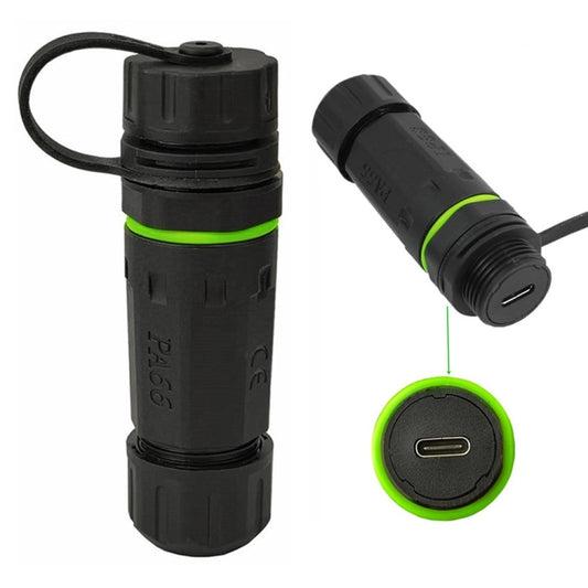 10Gpbs IP68 Waterproof Single Port Type-C Female to Female Straight Coupler Adapter With Protective Cover - Network Hubs by buy2fix | Online Shopping UK | buy2fix