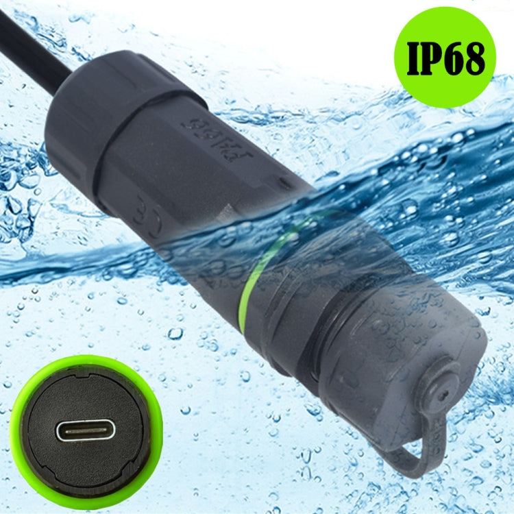 10Gpbs IP68 Waterproof Single Port Type-C Female to Female Straight Coupler Adapter With Protective Cover - Network Hubs by buy2fix | Online Shopping UK | buy2fix