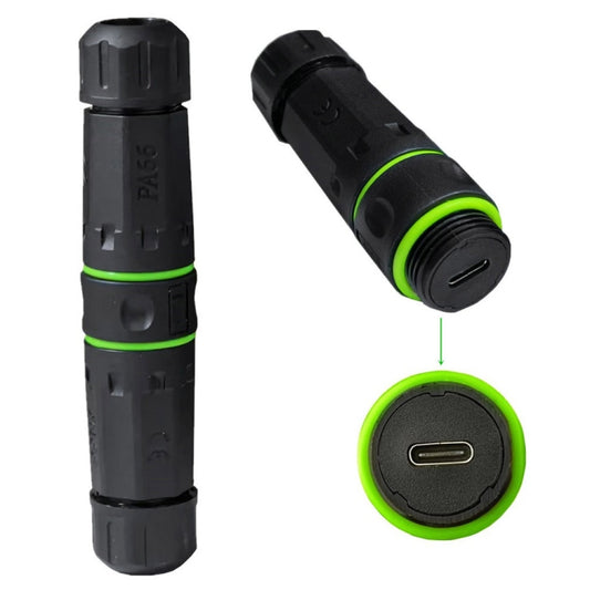 10Gpbs Outdoor IP68 Waterproof Single Port Type-C Female to Female Straight Coupler Adapter - Network Hubs by buy2fix | Online Shopping UK | buy2fix