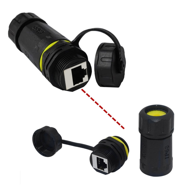 Single Port Straight Cat7 RJ45 Shielded Pure Copper Ethernet Coupler Waterproof LAN Connector - Network Hubs by buy2fix | Online Shopping UK | buy2fix