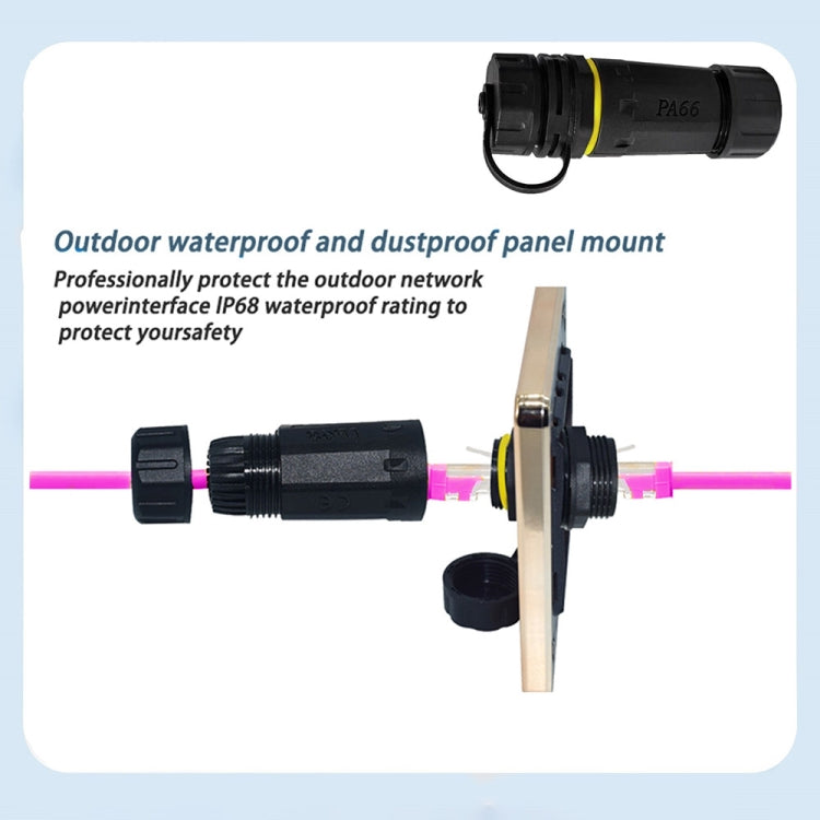 Single Port Straight Cat7 RJ45 Shielded Pure Copper Ethernet Coupler Waterproof LAN Connector - Network Hubs by buy2fix | Online Shopping UK | buy2fix