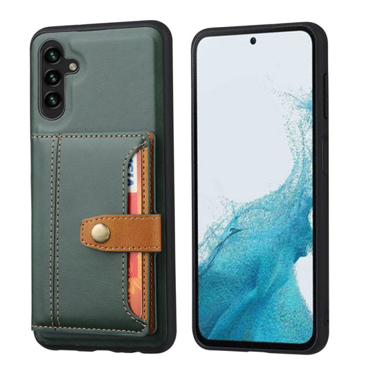 For Samsung Galaxy S25 5G Calfskin Card Slot TPU Hybrid PU Phone Case(Green) by buy2fix