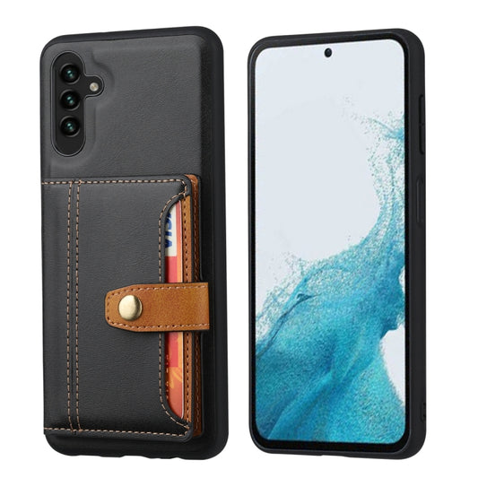 For Samsung Galaxy S25 5G Calfskin Card Slot TPU Hybrid PU Phone Case(Black) by buy2fix