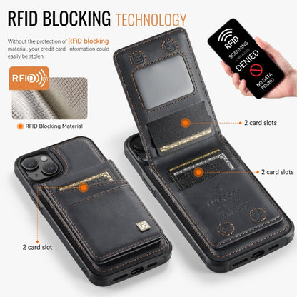 For iPhone 15 Plus AutSpace A12 MagSafe Magnetic RFID Card Bag Phone Case(Black) - iPhone 15 Plus Cases by AutSpace | Online Shopping UK | buy2fix