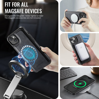 For iPhone 14 Plus AutSpace A12 MagSafe Magnetic RFID Card Bag Phone Case(Black) - iPhone 14 Plus Cases by AutSpace | Online Shopping UK | buy2fix