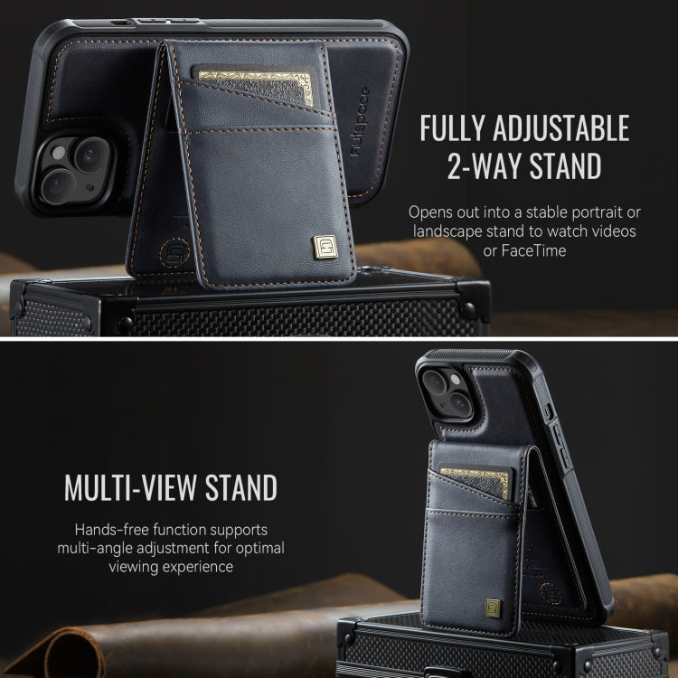 For iPhone 14 AutSpace A12 MagSafe Magnetic RFID Card Bag Phone Case(Black) - iPhone 14 Cases by AutSpace | Online Shopping UK | buy2fix