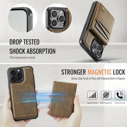 For iPhone 14 Pro Max AutSpace A12 MagSafe Magnetic RFID Card Bag Phone Case(Coffee) - iPhone 14 Pro Max Cases by AutSpace | Online Shopping UK | buy2fix
