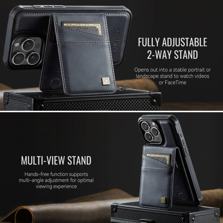 For iPhone 12 Pro Max AutSpace A12 MagSafe Magnetic RFID Card Bag Phone Case(Black) - iPhone 12 Pro Max Cases by AutSpace | Online Shopping UK | buy2fix