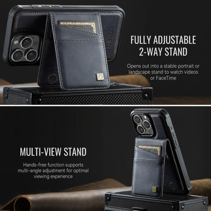 For iPhone 16 Pro Max AutSpace A12 MagSafe Magnetic RFID Card Bag Phone Case(Black) - iPhone 16 Pro Max Cases by AutSpace | Online Shopping UK | buy2fix