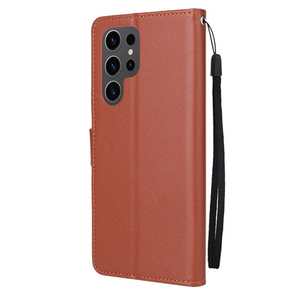 For Samsung Galaxy S25 Ultra 5G 3-Card Slots Multifunctional Leather Phone Case(Brown) - Galaxy S25 Ultra 5G Cases by buy2fix | Online Shopping UK | buy2fix