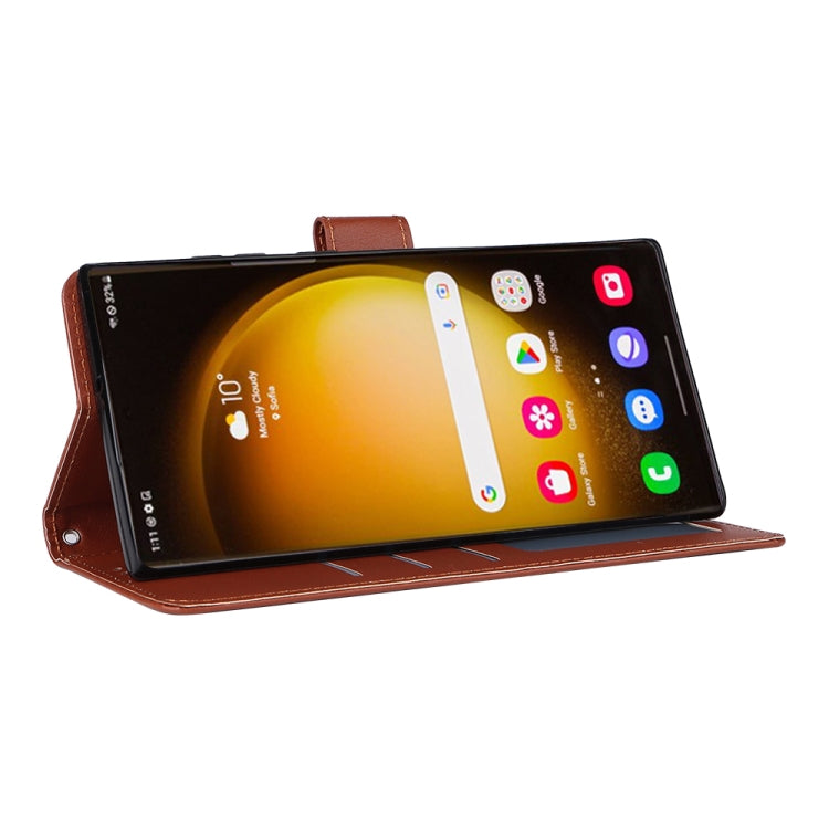 For Samsung Galaxy S25 Ultra 5G 3-Card Slots Multifunctional Leather Phone Case(Brown) - Galaxy S25 Ultra 5G Cases by buy2fix | Online Shopping UK | buy2fix