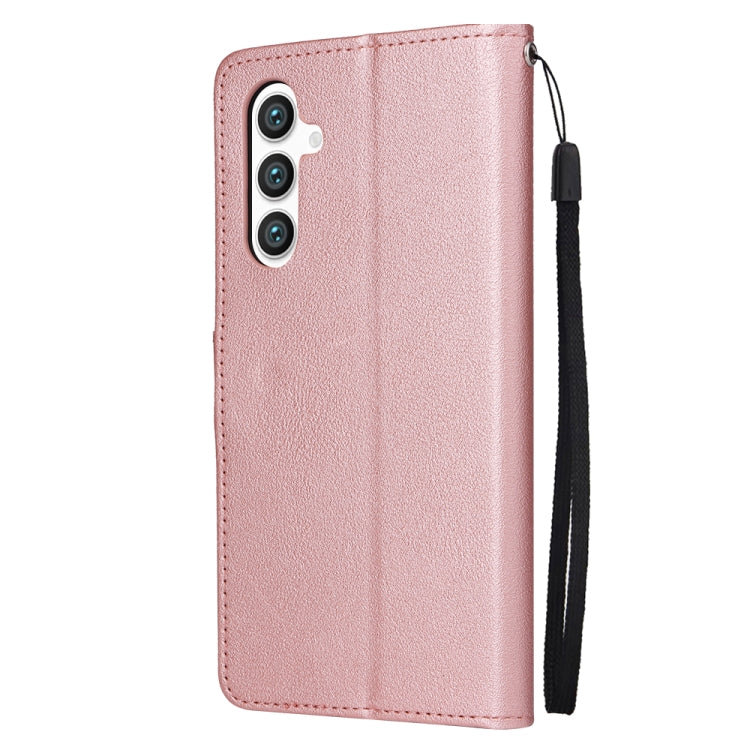 For Samsung Galaxy S25+ 5G 3-Card Slots Multifunctional Leather Phone Case(Rose Gold) by buy2fix
