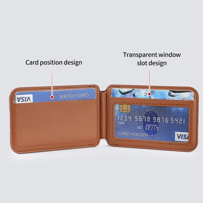 Two-fold Rotating Phone Holder MagSafe Leather Card Bag(Grey) - Adhesive Card Holders by buy2fix | Online Shopping UK | buy2fix