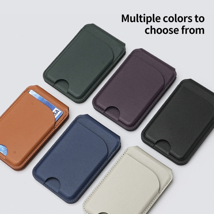 Two-fold Rotating Phone Holder MagSafe Leather Card Bag(Grey) - Adhesive Card Holders by buy2fix | Online Shopping UK | buy2fix